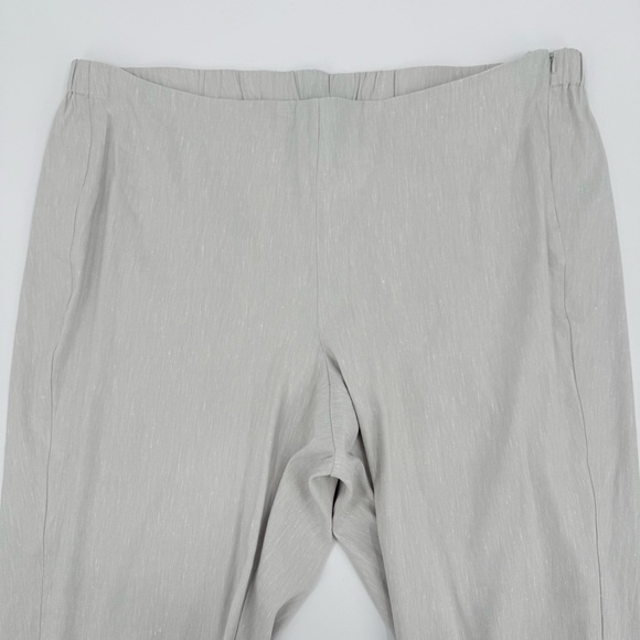J. Jill Linen-Stretch Button-Hem Ankle Pants in Zinc White Size 3X - Picture 3 of 12